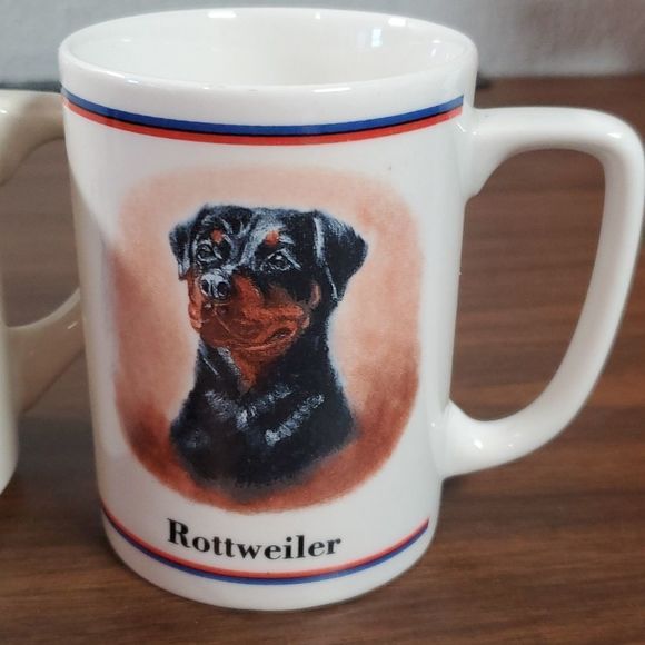 3 Rottweiler Dog Portrait Coffee Mug Cup Ceramic C. Farmer R. Maystead Mugs Cups - Picture 4 of 9